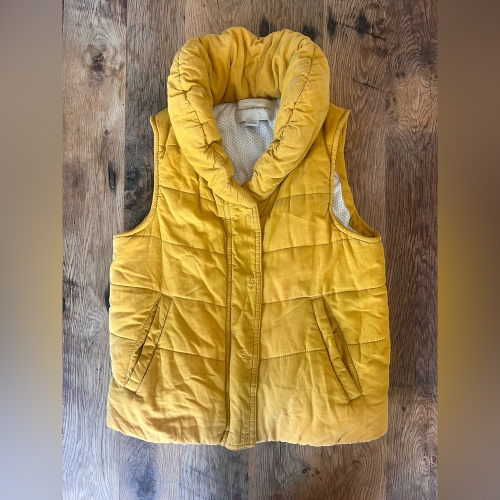 Anthropology Pilcro Corduroy Mustard Quilted Vest